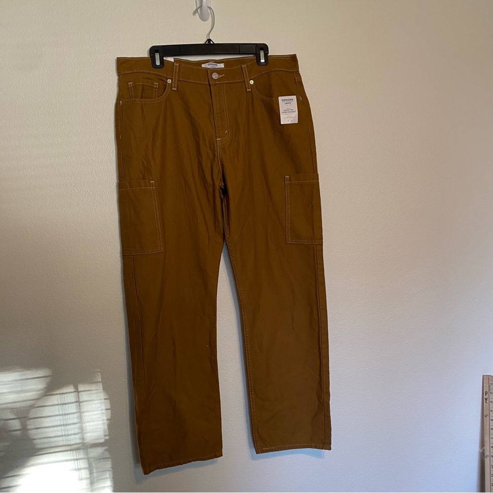 NWT Denizen Levi's Brown Vintage Utility 90's Loose Straight Jeans Size 14 32W